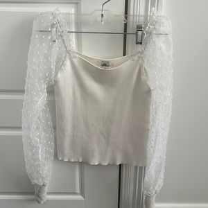 White Long-sleeve Top